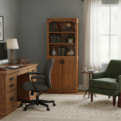 24" x 60" Mission Spindle Bookcase w/ Bottom Doors