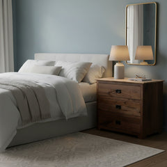 3-Drawer Walnut Nightstand