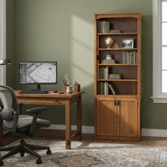 30" x 84" Mission Spindle Bookcase w/ Bottom Doors
