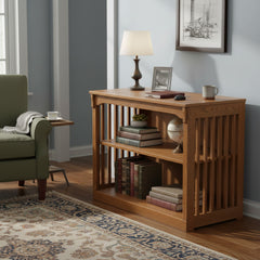 36" x 30" Solid Oak Mission Spindle Bookcases