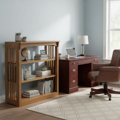 36" x 36" Solid Oak Mission Spindle Bookcases