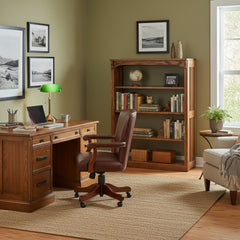 36" x 48" Solid Oak Mission Spindle Bookcases