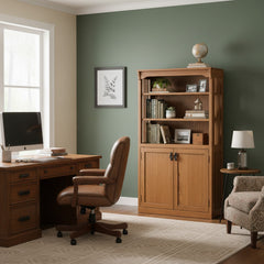 36" x 60" x 12" Solid Oak Mission Spindle Bookcases