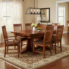42" x 60" Amish Mission Double Pedestal Dining Table