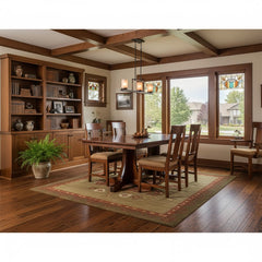 42" x 60" Amish Mission Double Pedestal Dining Table