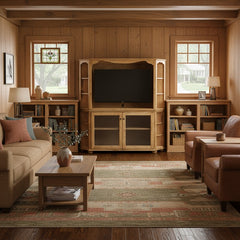 46" Amish Pine Corner TV Stand w/ Hutch