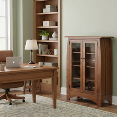 50" Aspen Bookcase With Glass Doors