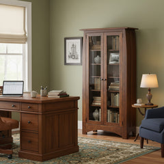72" Aspen Bookcase With Glass Doors