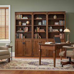 72"H Mission Spindle Bookcase w/ Bottom Doors Set