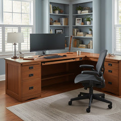 74" L-Shaped Mission Desk- No Tower Slot