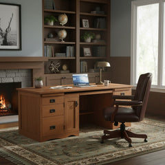 80" Mission Wedge Desk - California Mission Finish