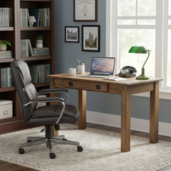 Amish Heavy 3" Legs Desk, Brown Maple Cocoa