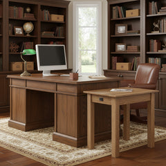 Amish Heavy 3" Legs Desk, Brown Maple