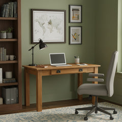 Amish Heavy 3" Legs Desk, Brown Maple