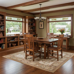 Amish Mission Bungalow Dining Table w/ 4-Leaves
