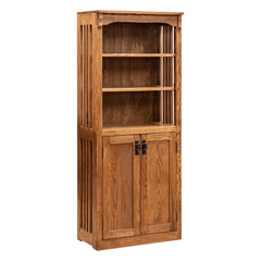 24" x 60" Mission Spindle Bookcase w/ Bottom Doors