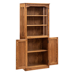 24" x 60" Mission Spindle Bookcase w/ Bottom Doors
