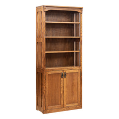 30" x 72" Mission Spindle Bookcase w/ Bottom Doors