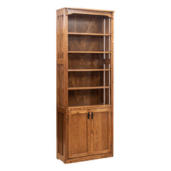 30" x 84" Mission Spindle Bookcase w/ Bottom Doors