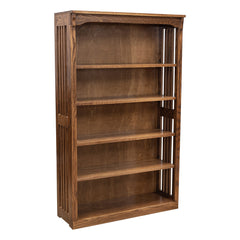 36" x 60" Solid Oak Mission Spindle Bookcases