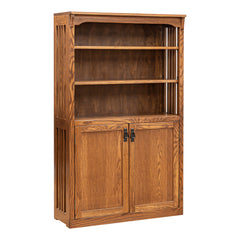 36" x 60" x 12" Solid Oak Mission Spindle Bookcases