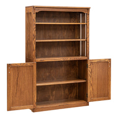 36" x 60" x 12" Solid Oak Mission Spindle Bookcases