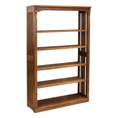36" x 60" Solid Oak Mission Spindle Bookcases