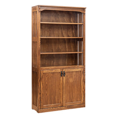 36" x 72" x 12" Solid Oak Mission Spindle Bookcases