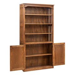 36" x 72" x 12" Solid Oak Mission Spindle Bookcases