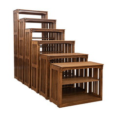 36" x 60" Solid Oak Mission Spindle Bookcases