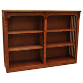 48" x 36" Solid Oak Mission Spindle Bookcases