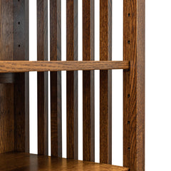 48" x 84" Solid Oak Mission Spindle Bookcases W/ Doors
