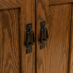 48" x 84" Solid Oak Mission Spindle Bookcases W/ Doors