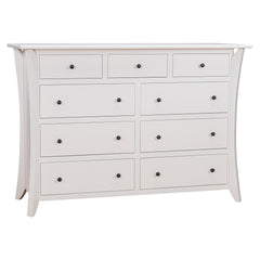 9-Drawer Brown Maple White Snow Dresser