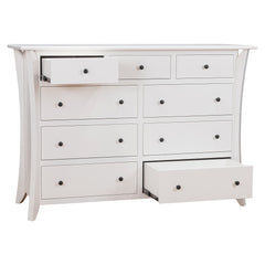 9-Drawer Brown Maple White Snow Dresser