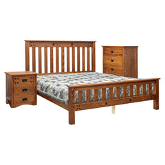 Mission Cal-King Oak Bed