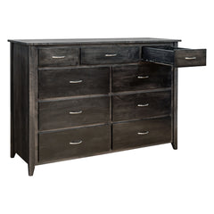 9-Drawer Brown Maple Mission Dresser (Dark Knight)