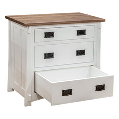 Brown Maple 3 Drawer Night Stand