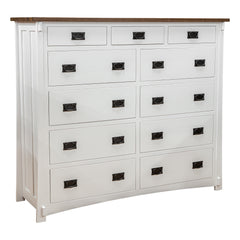 11-Drawer Brown Maple Mission Dresser