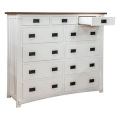 11-Drawer Brown Maple Mission Dresser