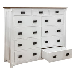 11-Drawer Brown Maple Mission Dresser