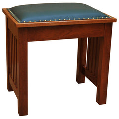 21" x 20" Amish Mission Leather Bench