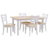 36" x 60" Two Tone Harvest Shaker Dining Set