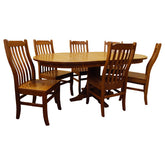 42" Mission Round Table 5-pc set w/ 3 Leaves