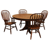 60" Amish Mission Round Dining Set-4 w/ 1-Leaf