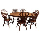60" Amish Mission Round Dining Set-6 w/ 1-Leaf