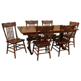 42" x 72" Amish Trestle Dining Table Set-6