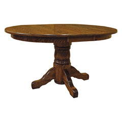 Amish 42" Round Pedestal Dining Table w/ Leaf