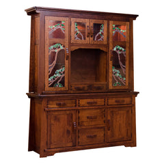 Greene & Greene China Hutch w/ Tree of Life Glass