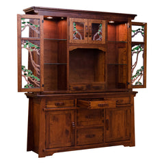 Greene & Greene China Hutch w/ Tree of Life Glass